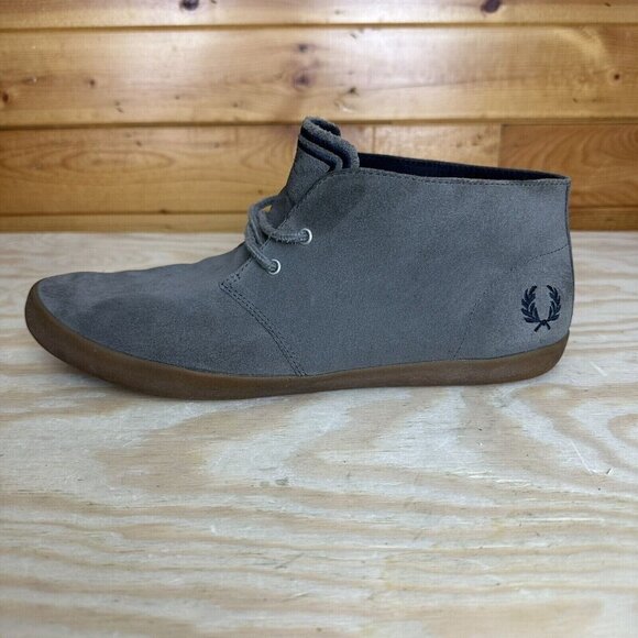 Fred Perry Men's Byron Mid Suede Sneaker Chukka Boots Mid Top US 9 Gray - Picture 1 of 7